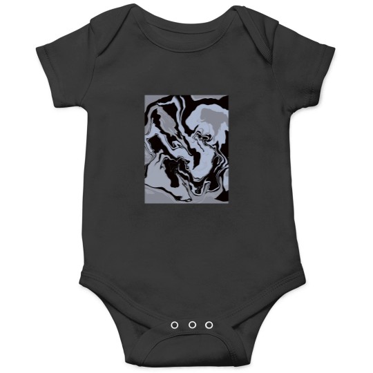 Discover Modern abstract pattern in swirl optics in black, blue and grey Onesies