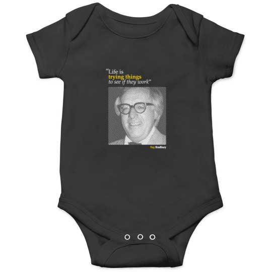 Discover Ray-Bradbury'S-Portrait-With-A-Creativity-Quote-(Inverse)---Copy T-Shirt Onesies