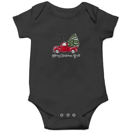 Discover Red-Truck-Christmas-Shirt---Merry-Christmas-Yall-T-Shirt Onesies