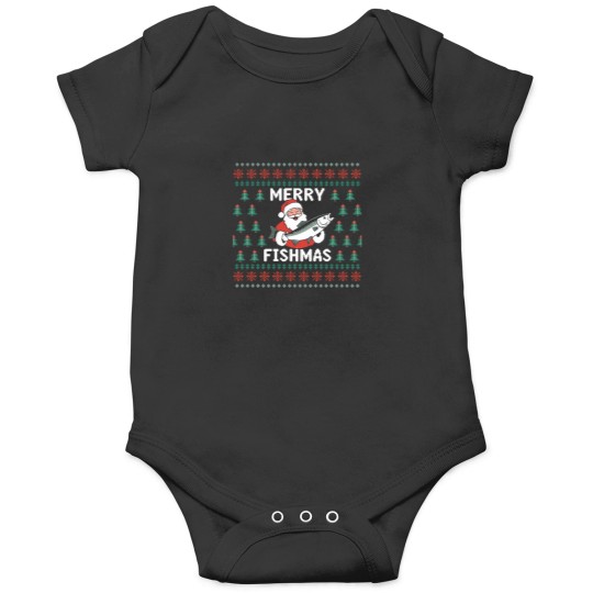 Discover Fisherman-Funny-Christmas-Pajama-Merry-Fishmas-Ugly-Fishing-Active-T-Shirt Onesies
