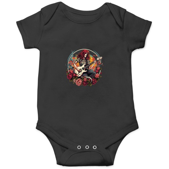 Discover woman playing guitar zombies and roses Onesies