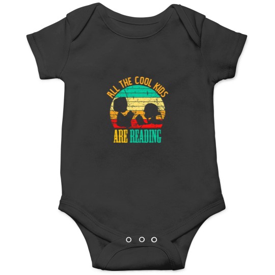 Discover All The Cool Kids Reading Book Lover Retro Funny Bookworm Onesies