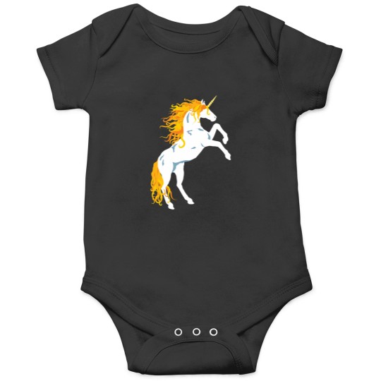 Discover Golden Maned White Unicorn Onesies