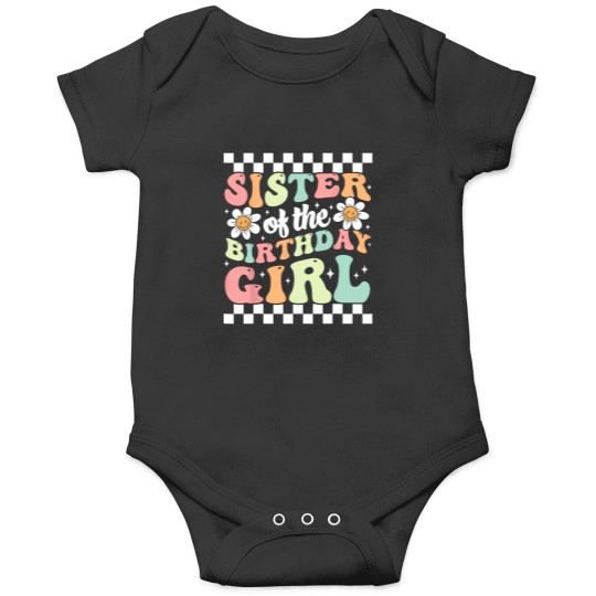 Discover Sister of The Birthday Girl Family Groovy Birthday Party 1 Onesies