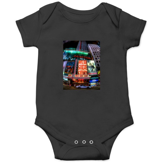 Discover Times Square, New York City, Broadway shows, Neon Lights, Modern Times Square, 42nd Street,Graphic Onesies