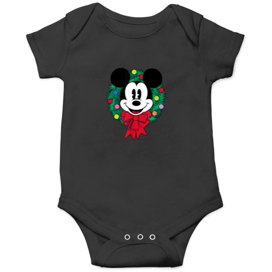 Discover Essentials Men's  Mouse Festive Holiday Christmas Wreath , Blue, Small Onesies