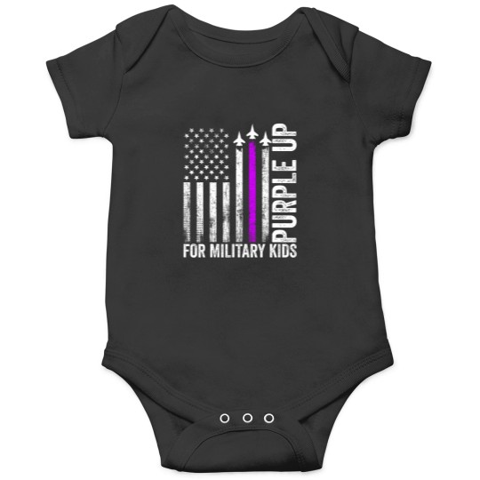 Discover purple up for military military child month ua flag Onesies