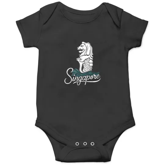 Discover Singapore-Iconic-Merlion-Lion-Asia-Travel-Souvenir-T-Shirt Onesies
