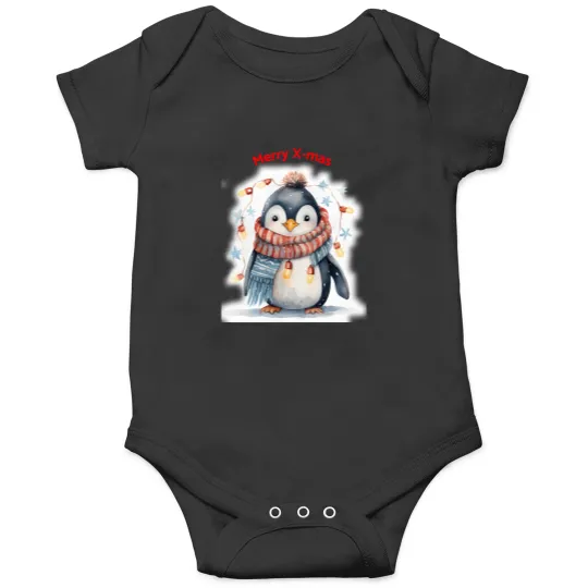 Discover Xmas Penguin In Christmas Lights Funny Penguin Cute Penguin Xmas Wish Active T Tee Onesies