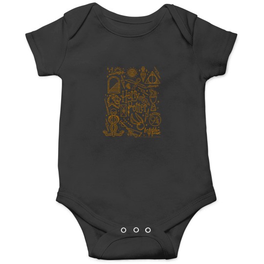 Discover Harry-Potter-Deathly-Hallows-2-Icon-Collage-Poster-Long-Sleeve-T-Shirt Onesies