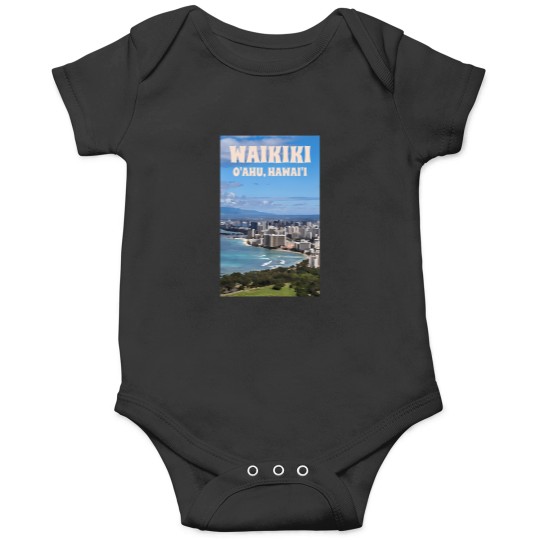 Discover Waikiki - O'ahu Poster Onesies