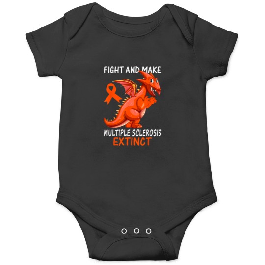 Discover Multiple Sclerosis Awareness Orange Ribbon Funny Dinosaur Onesies