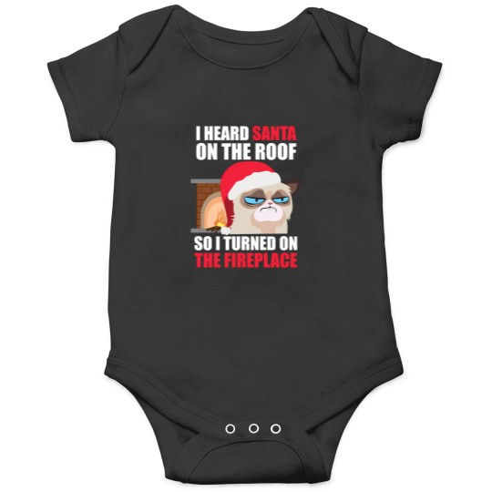 Discover Funny Christmas Cat Hates Santa Grumpy Annoyed Cats Onesies