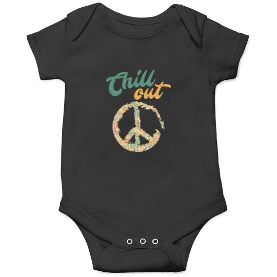 Discover Retro Vintage Chill Out Peace Sign Hippie Lover Onesies