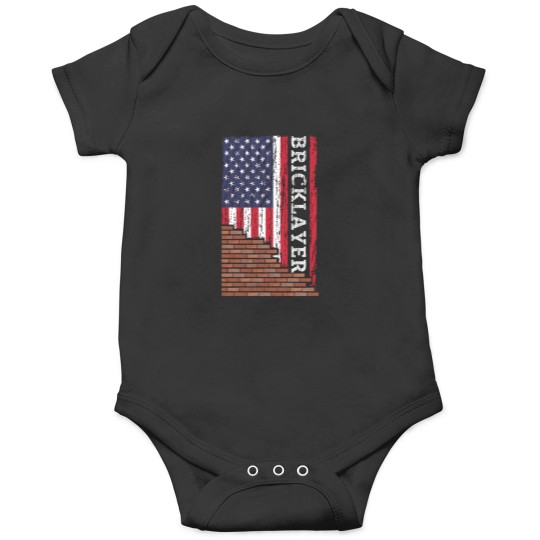 Discover Brick Mason Bricklayer Masonry Construction Us American Flag Onesies