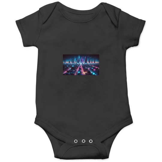 Discover 4778 Cyberpunk Neon Metropolis Active T-Shirt Onesies