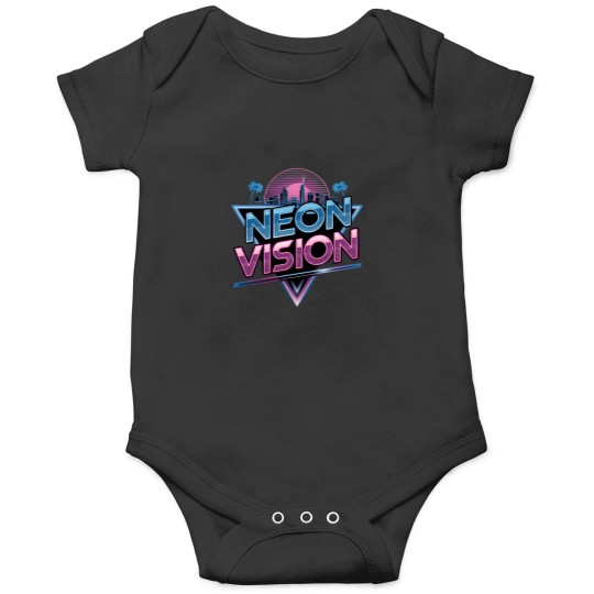 Discover 5731 Neon Vision Retro Futuristic Vaporwave City Skyline Active T-Shirt Onesies