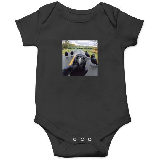 Discover Its-Murder-Out-Here--Funny-Crow-Selfie T-Shirt Onesies