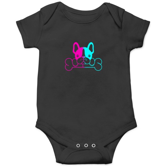 Discover Cute-French-Bulldog-Puppy-With-Bones-(1) T-Shirt Onesies