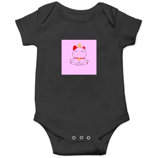 Discover Good-Luck-Maneki-Neko-Cat-On-Pink T-Shirt Onesies