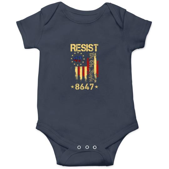 Discover Anti Trump 8647 86 47 US Flag We The People Impeach 47 Unisex Onesies