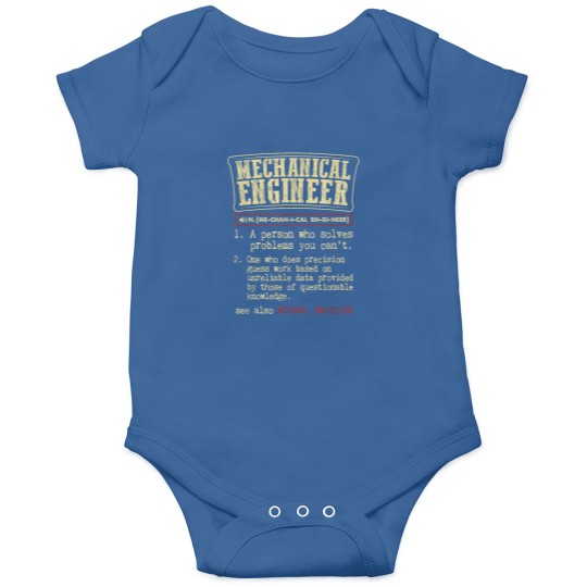 Discover Mechanical Engineer Funny Dictionary Definition Onesies