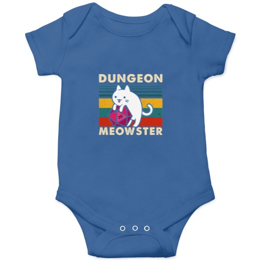 Discover Dungeon Meowster Funny DnD Table Gamer Cat D20 Onesies
