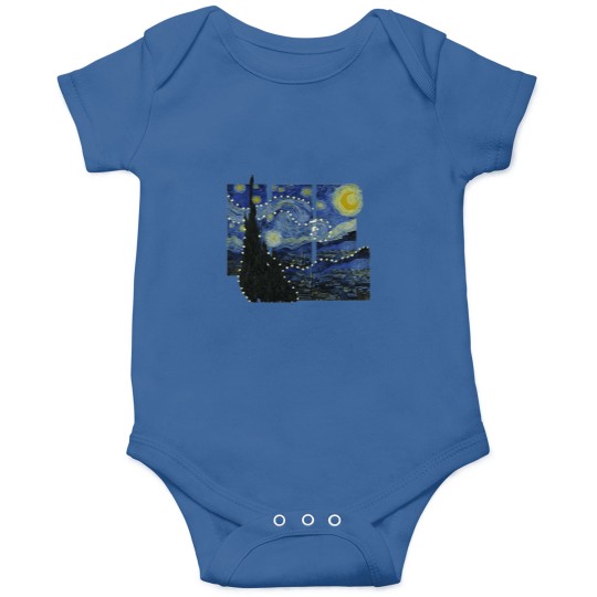 Discover A Starry Night Sticker Van Gogh Vincent Van Gogh A Starry Night Painting Famous Artist Cli Onesies