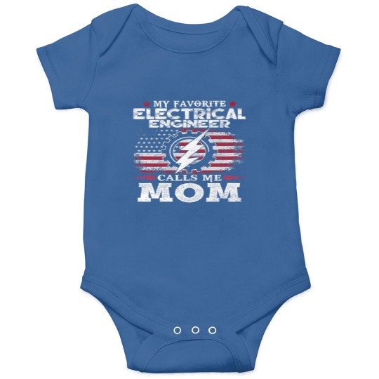 Discover Womens Electrical Engineer Calls Me Mom USA Flag Mothers Day Onesies