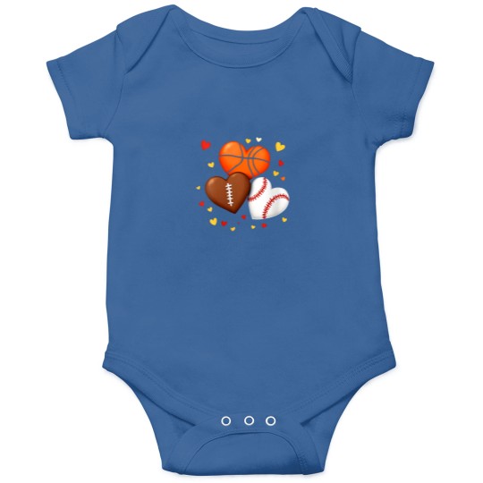 Discover Womens Heart Football Basketball Baseball Valent Onesies