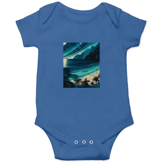 Discover 7297 Evening Beach Cove - Geometric - Serene Night Graphic T-Shirt Onesies
