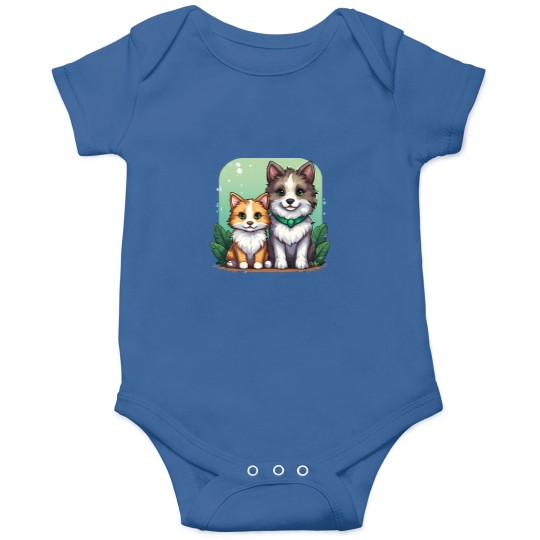 Discover 367 Pixel Art Illustration Of A Cat And A Dog In A Natural Setting Onesies