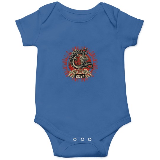 Discover 2024 Chinese New Year of the Wood Dragon 木龍年 Mù lóng nián (4) Baby Onesies