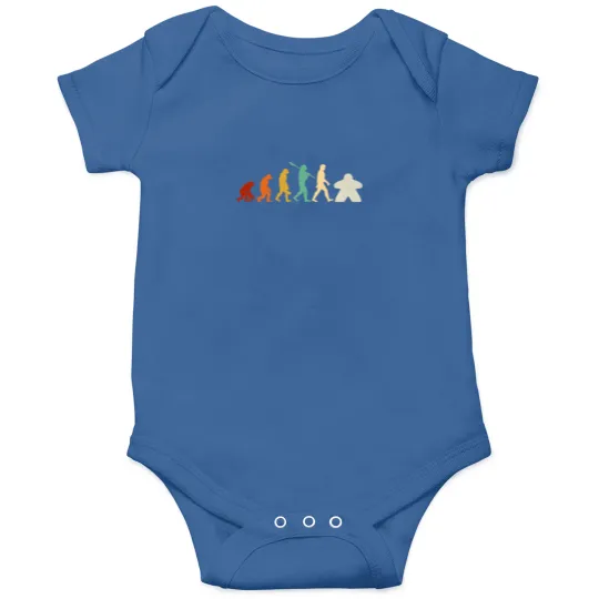 Discover Meeple Evolution, funny board game Baby Onesies