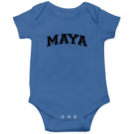 Discover maya name arched college style text Onesies