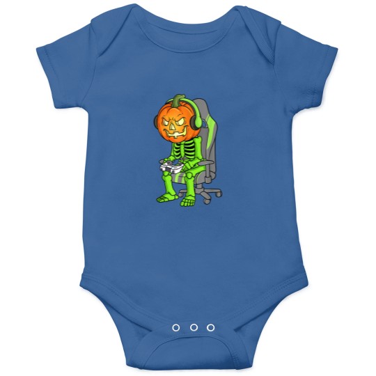Discover Gaming Halloween Skeleton Jack O Lantern Gamer Boy Onesies