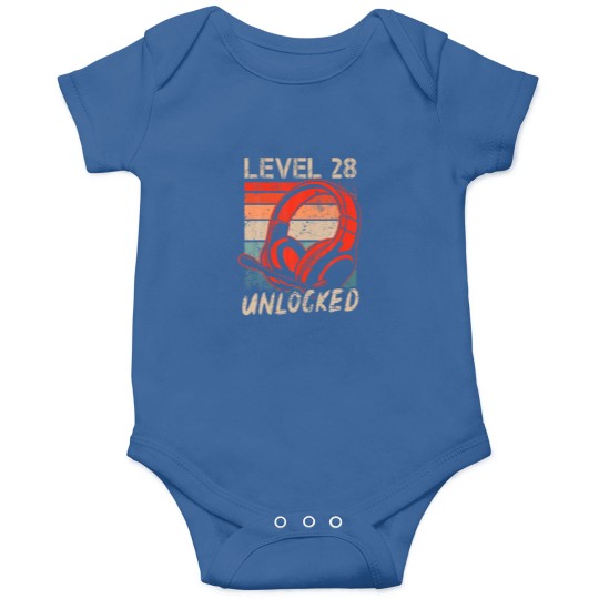 Discover Level 28 Unlocked Video Gamer Lovers 28Th Birthday Onesies