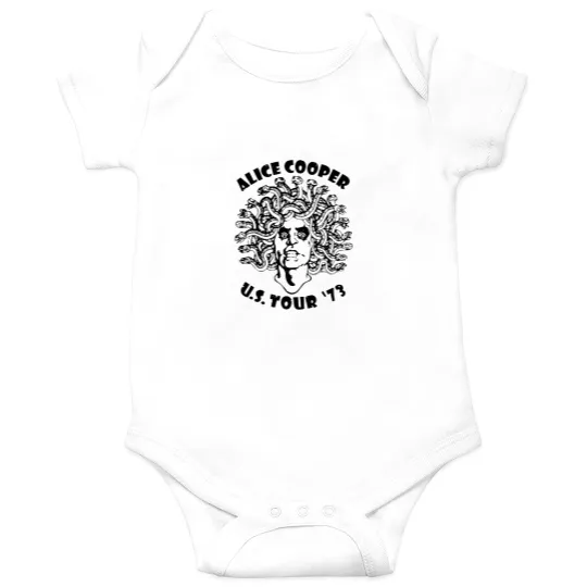 Discover Alice Cooper Men's Onesies, Medusa USA Tour 1973 Cover White Graphic Onesies