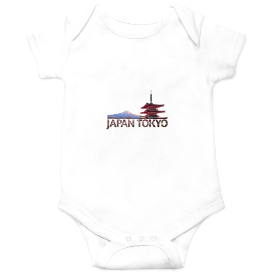 Discover Tokyo Japan Mount Fuji red Chureito Pagoda Souvenir Onesies