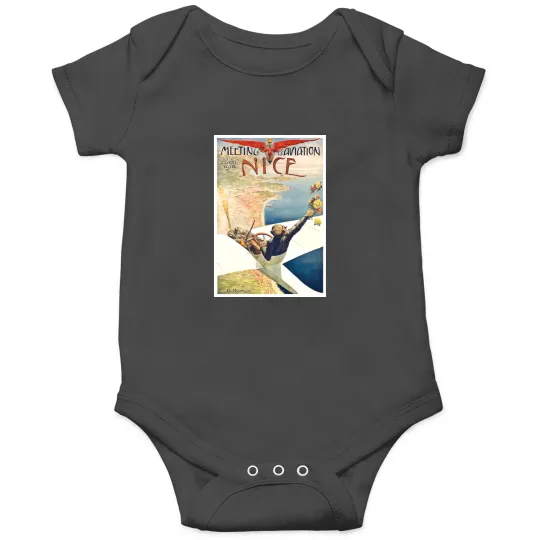 Discover 1910 Meeting dAviation Nice France Advertising Onesies