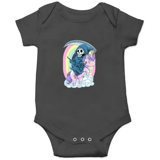 Discover Pastel Goth Cute Creepy Unicorn Grim Reaper Anime Vaporwave Onesies