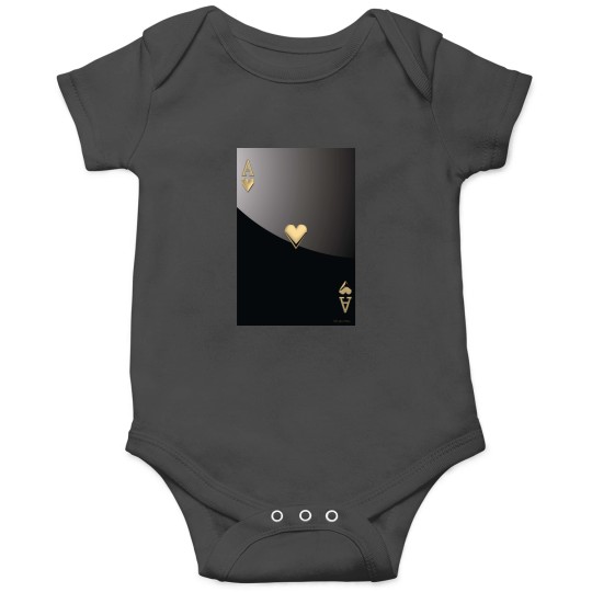 Discover Ace of Hearts in Gold over Black Onesies