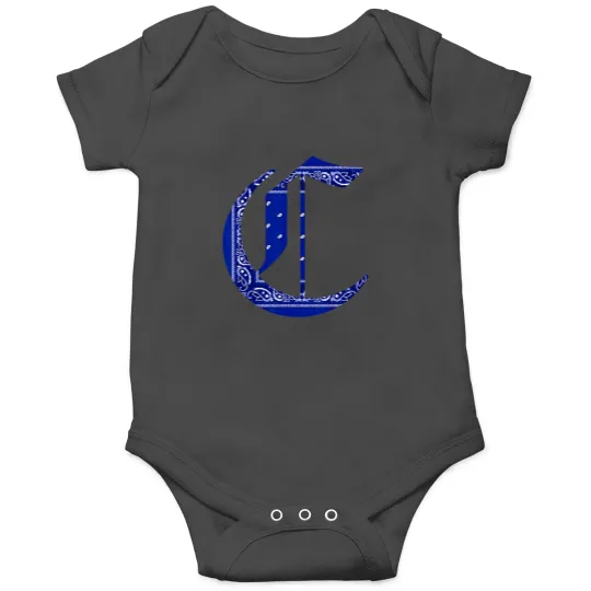 Discover capital letter c blue bandana hip hop street wear gangster t Onesies