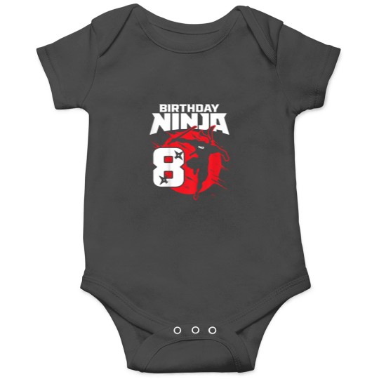 Discover Kids Birthday Ninja 8th Birthday Little Ninja Is 8 Year Old Boys Onesies