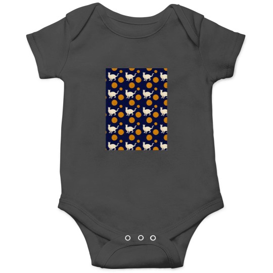Discover White Cat Orange Polka Dots - Matisse-esque Graphic Onesies