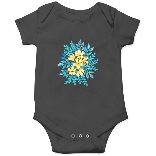 Discover Yellow Blue Wildflower Bunch Classic Onesies
