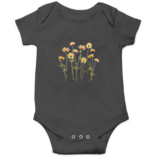 Discover Yellow Cosmos Flowers Watercolor Classic Onesies