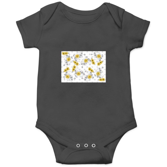 Discover minimalistic yellow floral pattern Classic Onesies