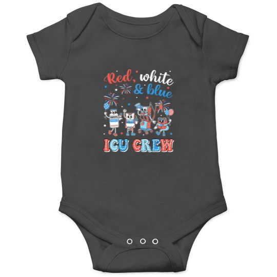 Discover Icu Nurse 4th July Independence Day Red White Blue Icu Crew Onesies