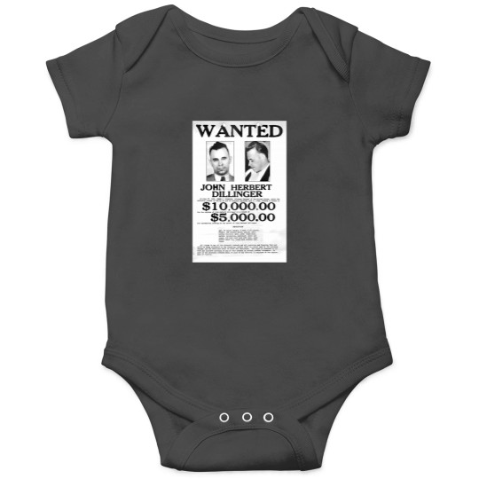 Discover 1934 Wanted Poster For Gangster John Dillinger Onesies